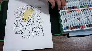Coloring Picture Of Ducklings Hatching Under The Flowers 3
