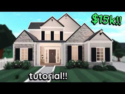 CHEAP 15k Modern Bloxburg House Build: 2 Story Exterior Tutorial *WITH VOICE*