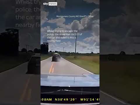 Car chase ends in rollover crash