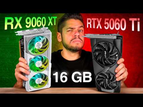 RX 9060 XT vs RTX 5060 Ti: QUAL É A MELHOR ESCOLHA? JOGOS LADO a LADO em 1440p, DLSS vs FSR, PREÇO