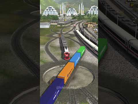 3 Kereta Api Panjang Melintasi 2 Turntable Antrian Persilangan Kereta Api #keretaapi #train #railway