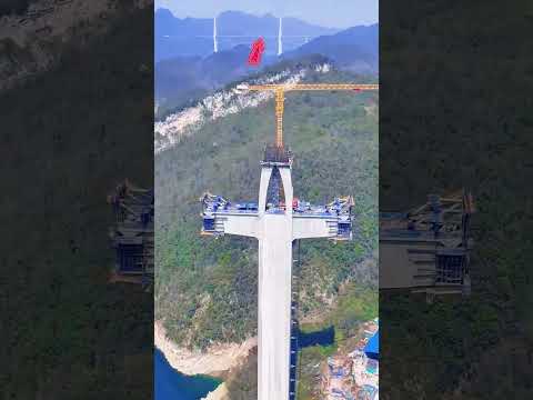 Construction Site of Xiangjiang Extra Large Bridge on Wengma Railway #infrastructure #mountains