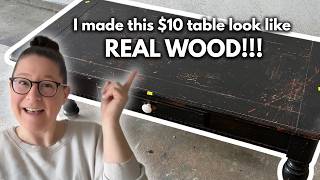 $10 Thrifted Coffee Table Makeover | Faux Wood Finish Anyone Can Do!