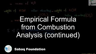 Empirical Formula from Combustion Analysis (continued)