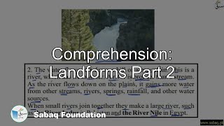 Comprehension: Landforms Part 2