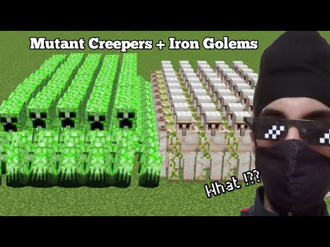 Combining Mutant Creepers and Iron Golems in Minecraft