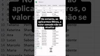Como somar com filtros no Excel | #shorts