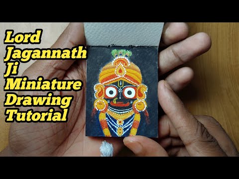 Lord Jagannath Ji Miniature Drawing Tutorial //রথ যাত্রা উপলক্ষে জগন্নাথদেবের ছবি আঁকলাম//#drawing