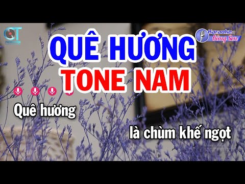 Karaoke Quê Hương Tone Nam ( Am ) Nhạc Sống Mới | Karaoke Đồng Sen