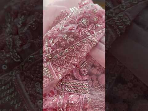 Lehenga Processing Video || Light Pink Color Bids Embroidery work Designer Lehenga #handworklehenga