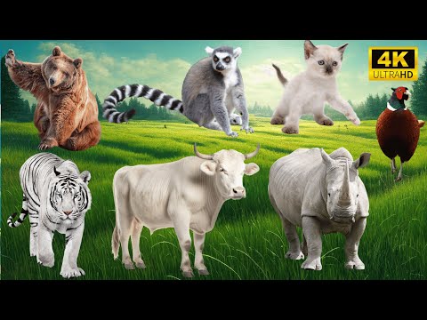 Wild & Farm Animals in Harmony: Bear, Raccoon, Cat, Tiger, Cow, Rhinoceros - Animal Sounds