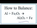 Balancing Chemical Reactions