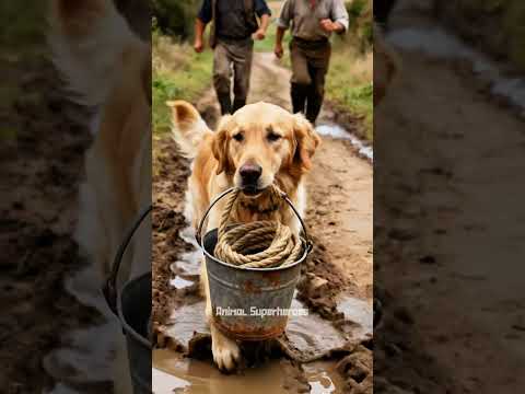 Heroic Golden Retriever Rescues Three Puppies Trapped in a Deep Well