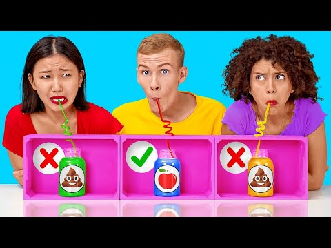 تحدي "لا تختر الشراب الخطأ" || آخر من يتوقف يربح! ماصة الشرب الخطأ!