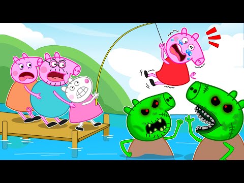 Zombie Apocalypse, Zombies appear at the fishing lake | Peppa Pig Funny Animation