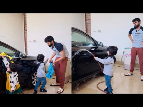 Shanu nay aj apni car 🚘 wash 🧼 ki #trending #funny #youtubeshorts #shorts