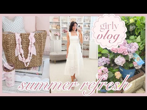 Girly Summer Vlog 🌸 Home Decor Shopping, Home Updates, + Quince Summer Dresses!