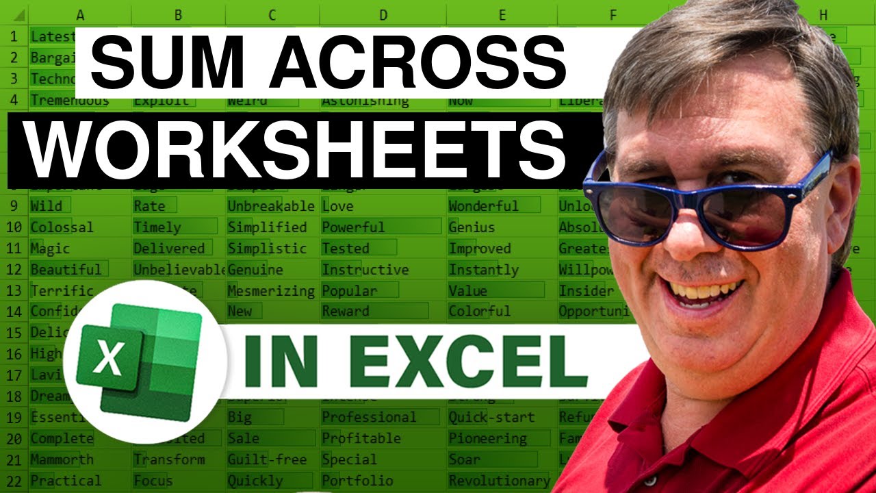 Excel Sum Across Worksheets When Rows Are Lined Up Or Not – 2572