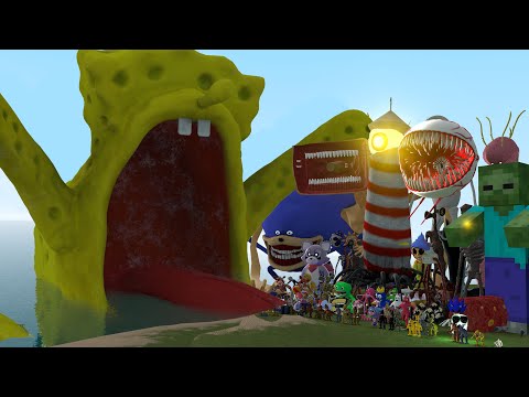 NEW SPONGEBOB SEA EATER VS ALL MONSTERS (Garry's Mod)