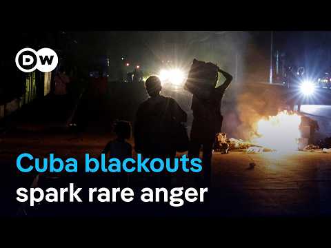 Rare protests erupt in Cuba as blackouts deepen and US aid offer adds political pressure | DW News