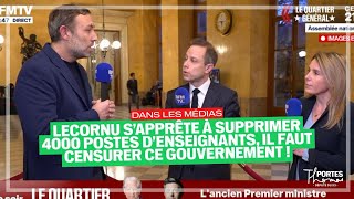 Lecornu s’apprête à supprimer 4000 postes d’enseignants, il faut censurer ce gouvernement !