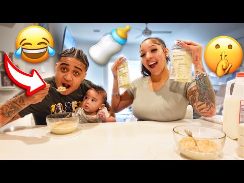 I PUT BREAST MILK IN MY HUSBANDS CEREAL PRANK !! *GONE WRONG*