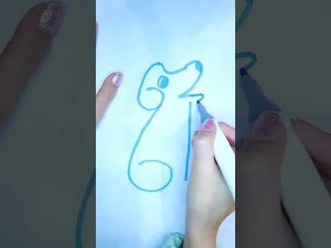 Как нарисовать СОБАКУ из цифр. 6+6+2+1 = собака #shorts