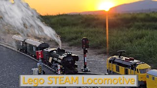 Steam Locomotive with REAL STEAM #train #lego #steam