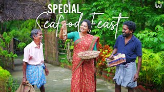 CHAKARA (ചാകര) Special Seafood Feast | Village Style Prawns Roast & Fish Curry 🐟🍤 Seafood Lunch.