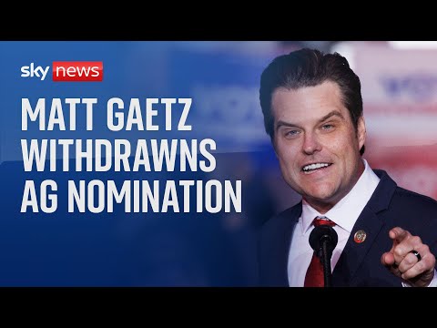 BREAKING: Trump pick Matt Gaetz withdraws from consideration to be US attorney general