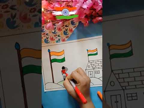 independence day drawing 🇮🇳🇮🇳 • 15th august drawing 🇮🇳#shorts