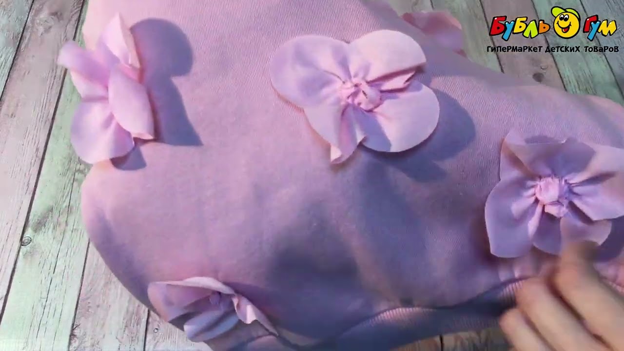 Толстовка Lanson Kids утепленная с декором цветы розовая - видео