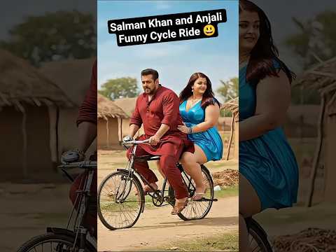 Salman Khan and Anjali Funny Cycle Ride 😃 #salmankhan #anjali  #funny