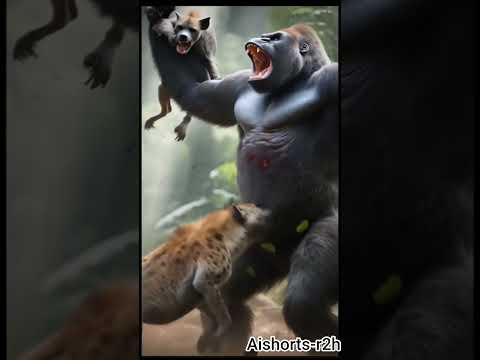 Gorilla vs Hyenas: The Wildest Jungle Battle Caught on Camera!🦍👊🐺 #wildlifeentertainment#wildlife