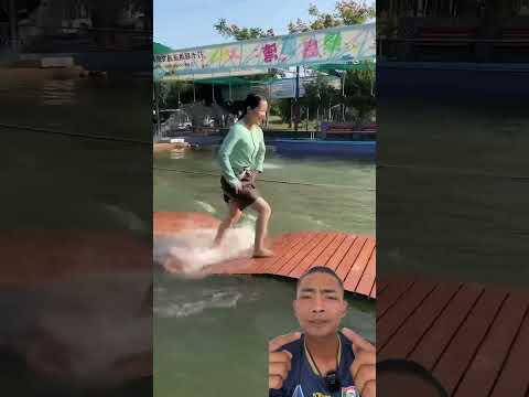 JEMBATAN AIR #funny #waterpark #fun #animals #jade #water