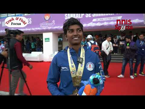 Pavithra Vengatesh wins gold in pole vault at National Games 2025 with 3.95m clearance!