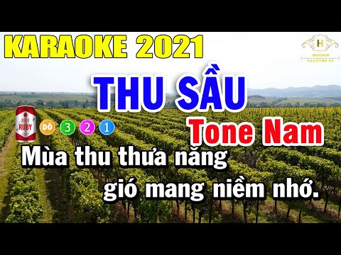 Thu Sầu Karaoke Tone Nam Nhạc Sống 2021 | Trọng Hiếu