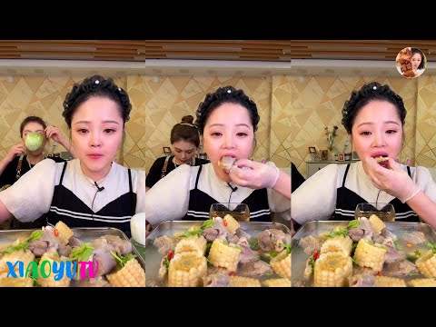 【Xiaoyu Mukbang】XIAOYU EATING SHOW。MUKBANG SATISFYING。Mukbang Chinese。N02。2100623。9