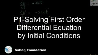 P1-Solving First Order Differential Equation by Initial Conditions