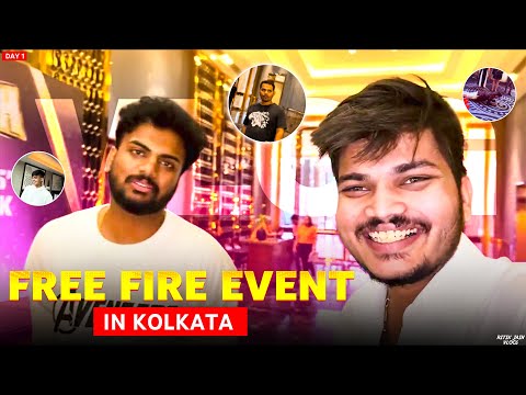 FREE FIRE EVENT IN KOLKATA DAY 1 WELCOME PARTY😍 -RITIK JAIN VLOGS