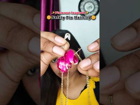 Safety Pin Hairclip using Flower 🧷 🌹 ll #shorts #tiktok #shortsviral #ragini #raginikanojiya