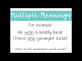 Exploring Multiple Meaning Words