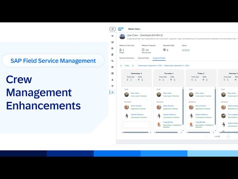 Crew Management in SAP Field Service Management 2508 | Demo