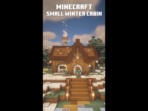 ☃️ Minecraft : A small winter cabin. It's snowing again. Starter House ☃️ #shorts