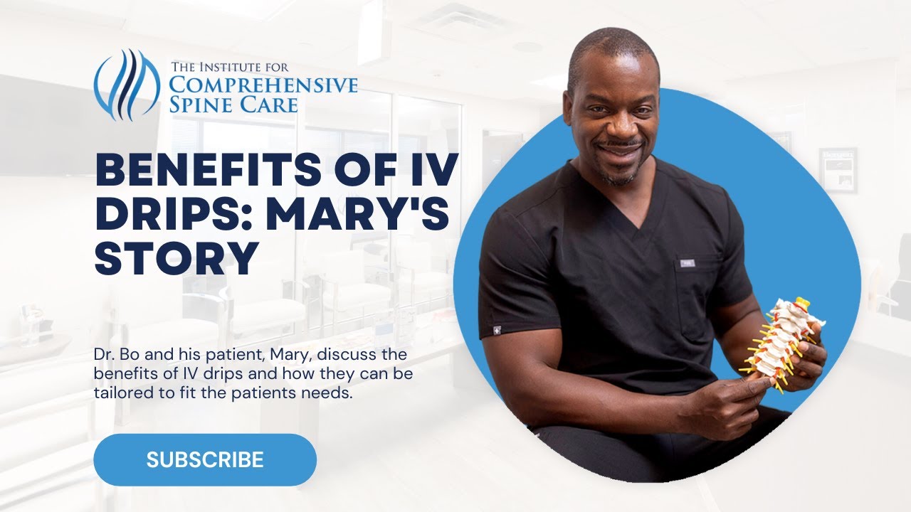 Dr. Okubadejo discusses IV drip benefits with patient.