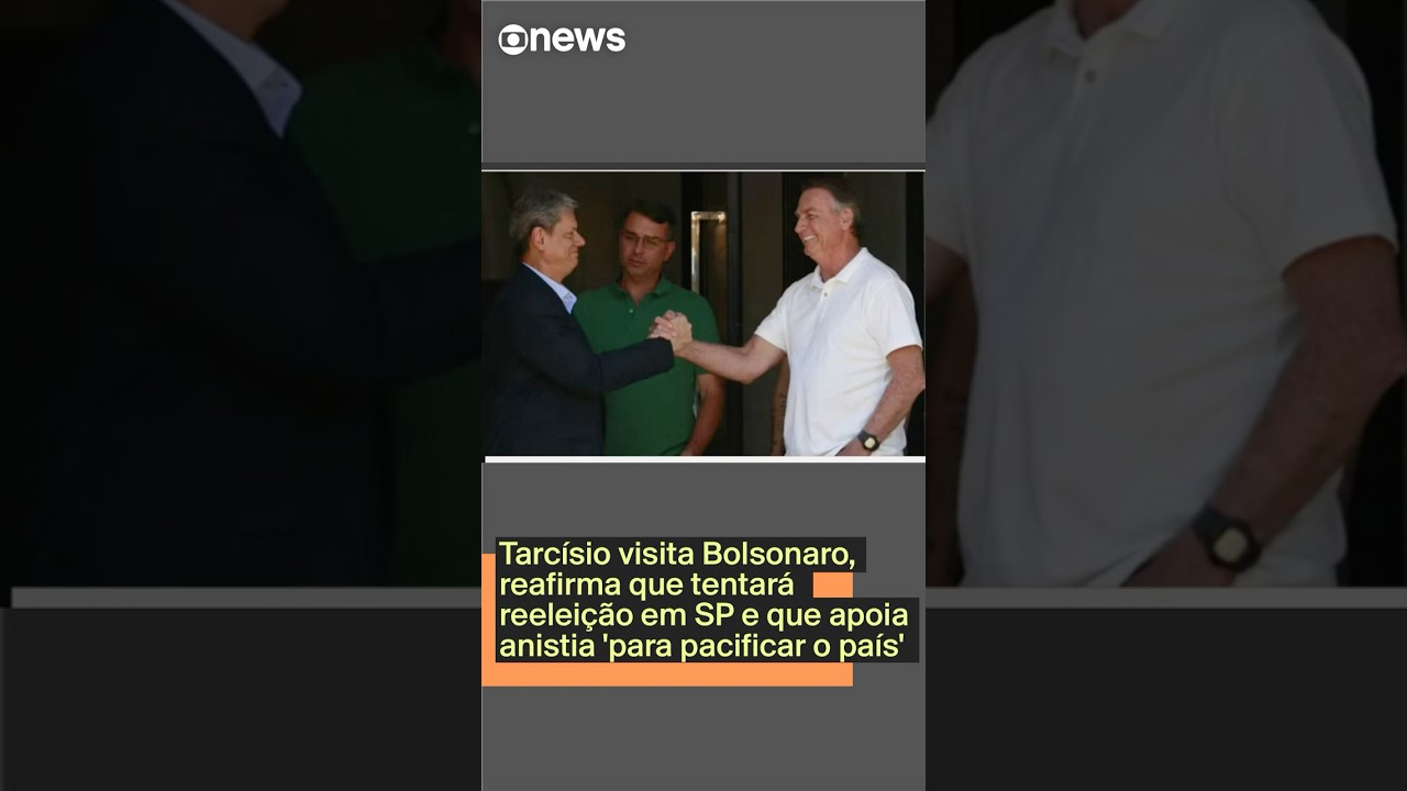 Tarcísio visita Bolsonaro e reafirma que tentará reeleição em São Paulo