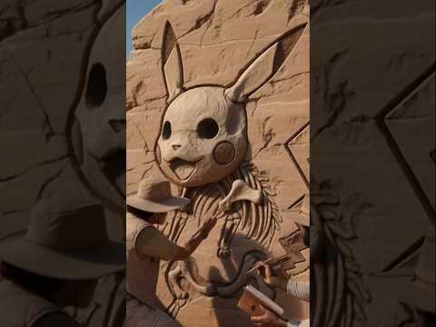 遺跡でピカチュウの化石が発見され世界的大発見に考古学者達が心が踊る