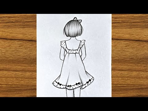 How to draw a girl Backside drawing || Easy drawing Step by step || Girl drawing easy