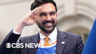 YouTube video thumbnail: Mamdani Delivers Passionate Knicks Victory Speech to "a City Overcome by Happiness"