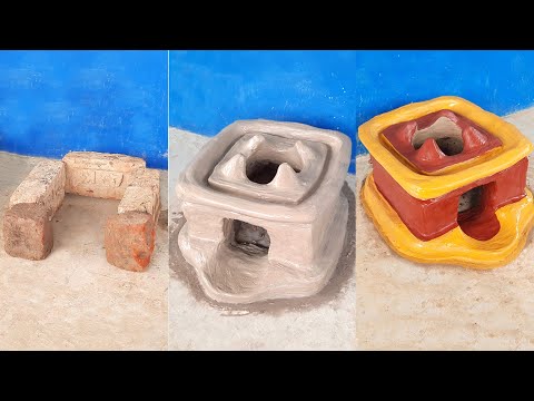 How to make Chulha at home । Kitchen design with Desi chulha। Smokeless Chulha